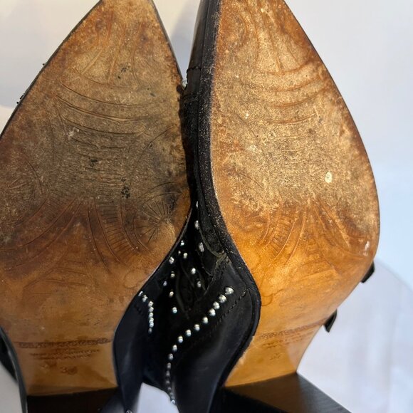 El Tequero Valerio Gluntoli Western Leather Italy Knee High Studded Rhinestones - Picture 16 of 16